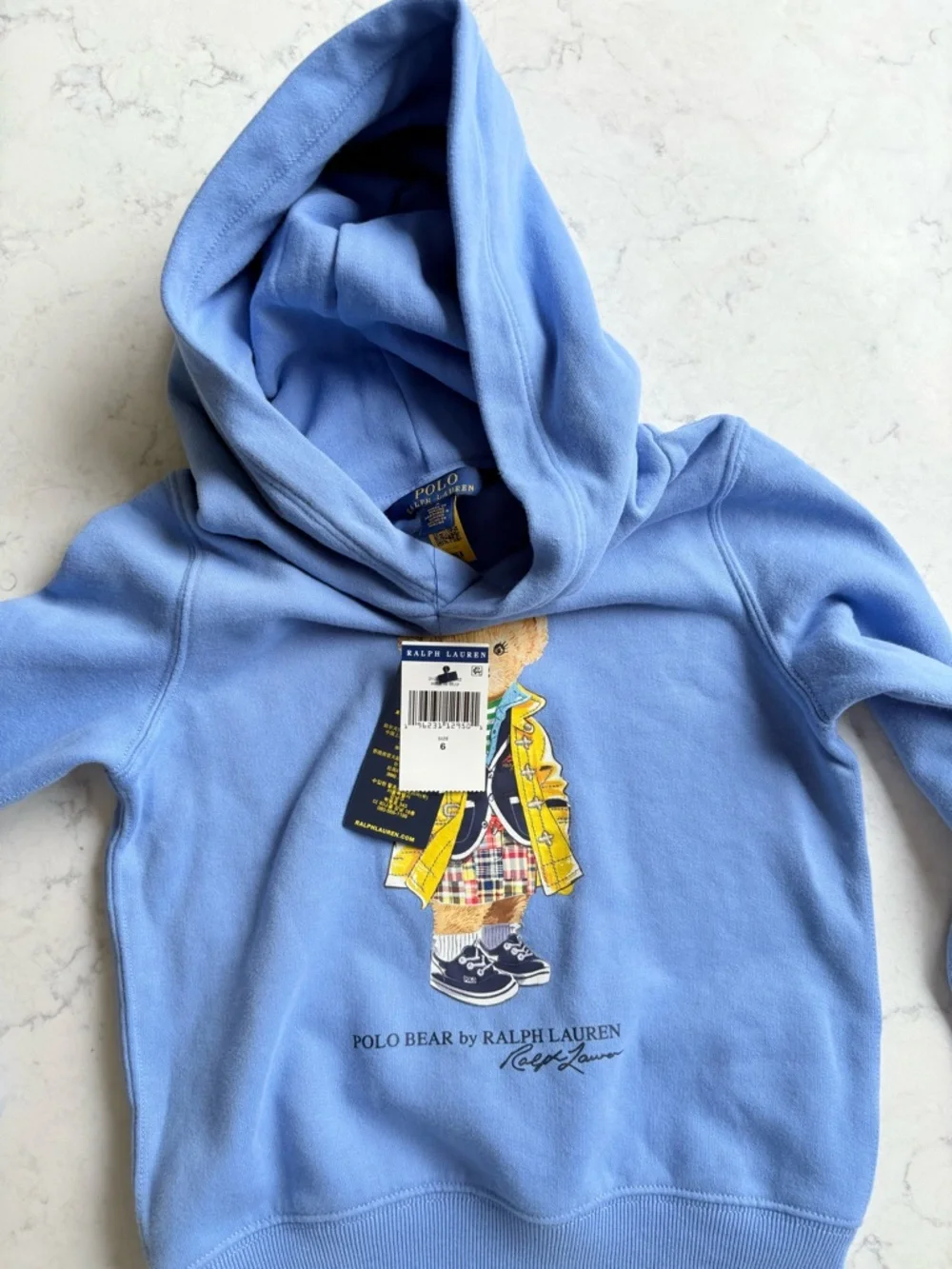 Ralph Lauren Light Blue Polo Bear Hoodie for Kids